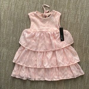 Imoga Lacey Tiered Chiffon Dress in Pink